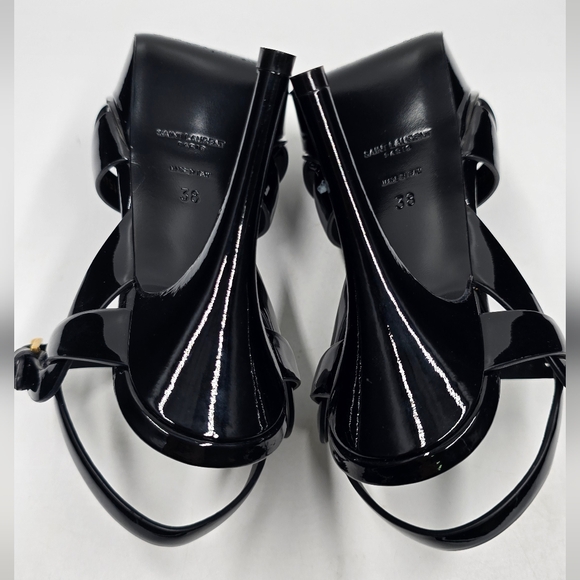 YSL Tribute Platform Sandals Vitello Vernice Soft - 38 - Picture 14 of 16